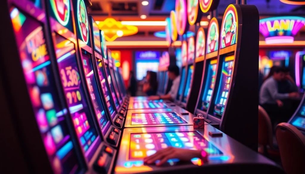 Permainan bolahiu slot dengan pemain yang antusias dan suasana kasino yang hidup.