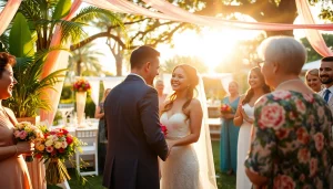 Vibrant Tampa event photographer capturing an outdoor wedding with joyful moments.