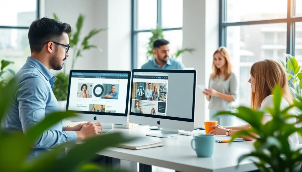 Enhance your projects with wordpress development outsourcing through collaborative software developers in a modern office.