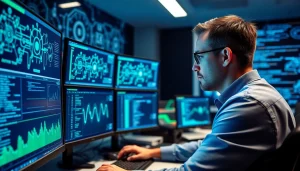 Enhance cyber security fredericksburg through expert analysis in a modern office setting.