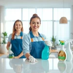 Experience a professional Cleaning Service team in action, showcasing commitment to a spotless home environment.