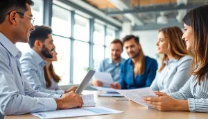 카드 현금화의 다양한 옵션을 논의하는 금융 상담 장면