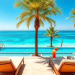 Enjoy a relaxing moment featuring a luxury Cabo vacation with a picturesque resort pool and ocean view.