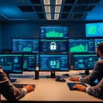 Cybersecurity Services Tampa showcased in a modern tech operations center with professionals monitoring threats.