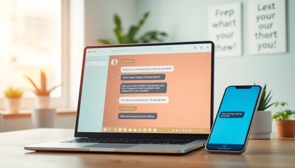 Interactive chatgpt free alternative interface in a modern workspace illustrating effective communication.