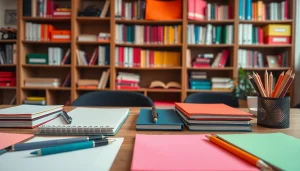 Shop unique and vibrant stationery uk items on a beautifully organized desk.