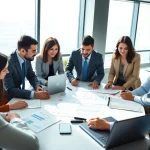 Engaged team collaborating on Acquisition Planning in a bright, modern office setting.