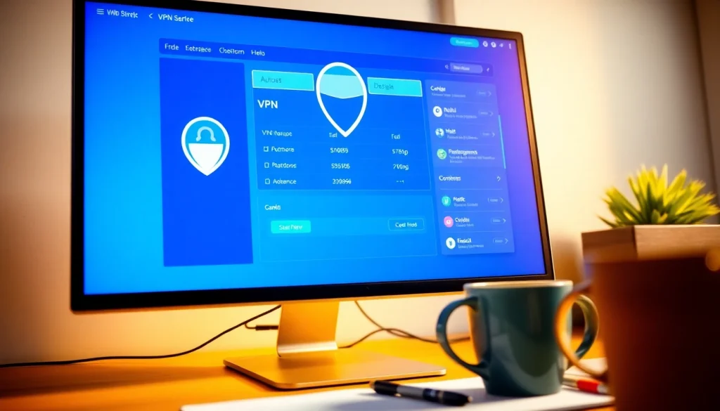 vpn free download guide on a computer screen, showcasing a user-friendly interface and setup process.