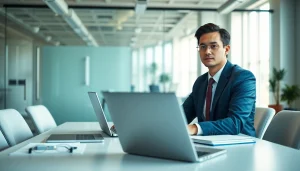 Candidate engaging in Mock Interviews to boost interview skills in a modern office setting.