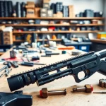 Assemble pf940sc slide kit with precision tools showcased in a professional gunsmith workshop.