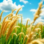 Een juteplant in een weelderig veld met sterke vezels die worden geoogst.