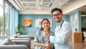 Friendly orthodontist discussing orthodontic braces in Cheras with a patient in a bright, modern clinic.