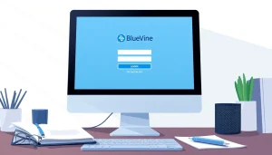 Access the BlueVine login page securely with a clear and organized computer screen setup.