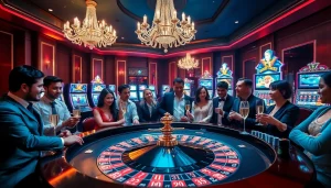 Gamble excitingly at a roulette table while emphasizing "Nếu như vậy bám vào đây" for strategic plays.