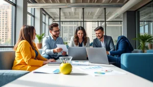 Team focusing on online marketing edmonton strategies in a collaborative setting.