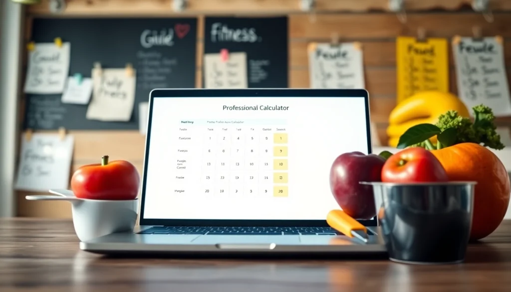 Calculate your macros accurately with this macro calculator in a bright, detailed setup featuring healthy props.