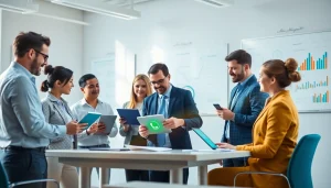 Understanding What is a CRM for WhatsApp through professional teamwork in a modern office.