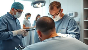 Witness a hair transplant uk procedure in a modern clinic with focused professionals and advanced equipment.