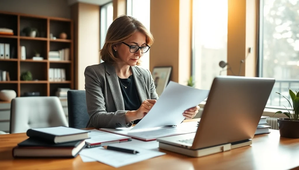 Professional translator engaged in tradução juramentada, showcasing dedication and expertise.