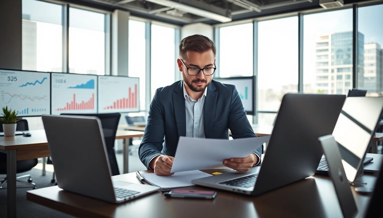 Find competitor customer list through a digital marketing analysis in a modern office.