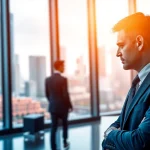 Crisis management consultant analyzing data in a professional office setting