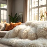 Ontdek imitatie bont stof met een luxe uitstraling in een sfeervol interieur.