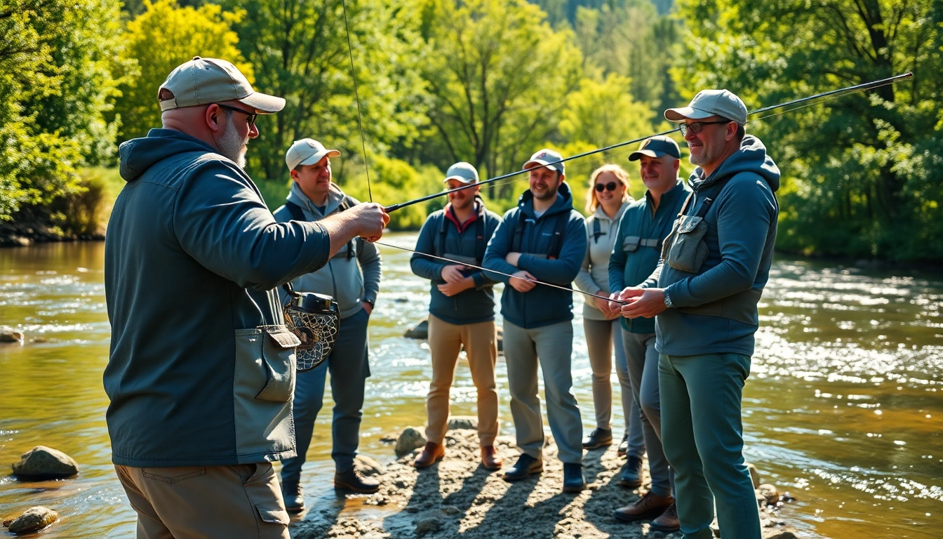Learn fly fishing lessons near me with expert instructors on a beautiful riverbank.