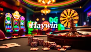 Experience the thrill of casino gaming with Haywin’s luxury poker table and vibrant slot machines.