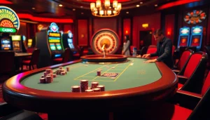 Experience excitement at Haywin with vibrant casino action, poker chips, and roulette.