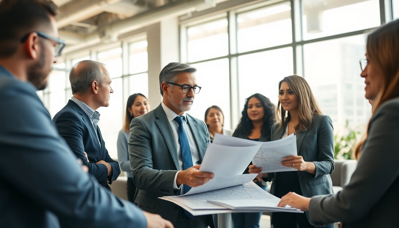 Engaged conversation with an eminent domain lawyer in a professional office setting.