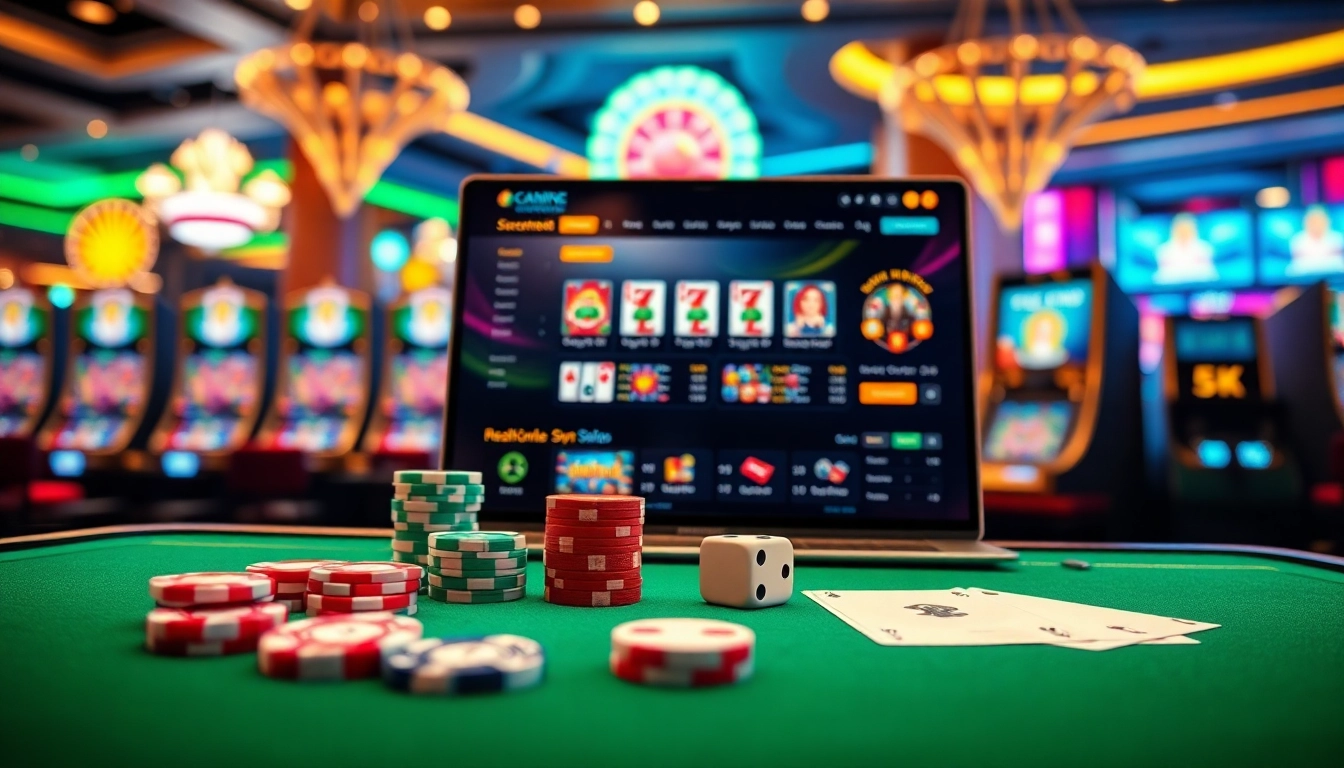 Pemain menikmati situs Deposit 5k dengan visual kasino yang hidup dan opsi taruhan.