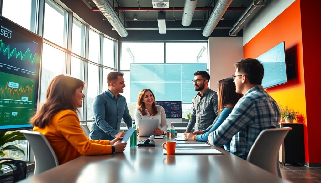 Boost visibility with expert edmonton seo strategies in a vibrant office environment.