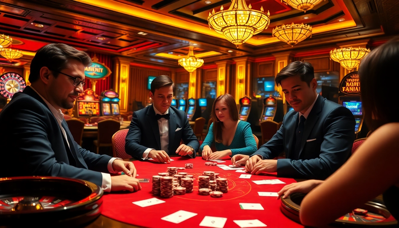 High-stakes professional gamblers strategizing at a table featured on https://88xx.now/, showcasing luxury and excitement.