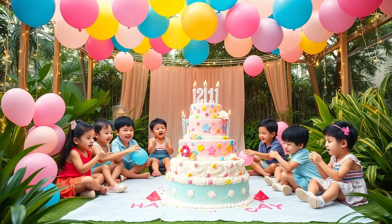 Celebrate a delightful Singapore birthday party with colorful decorations and joyful children.