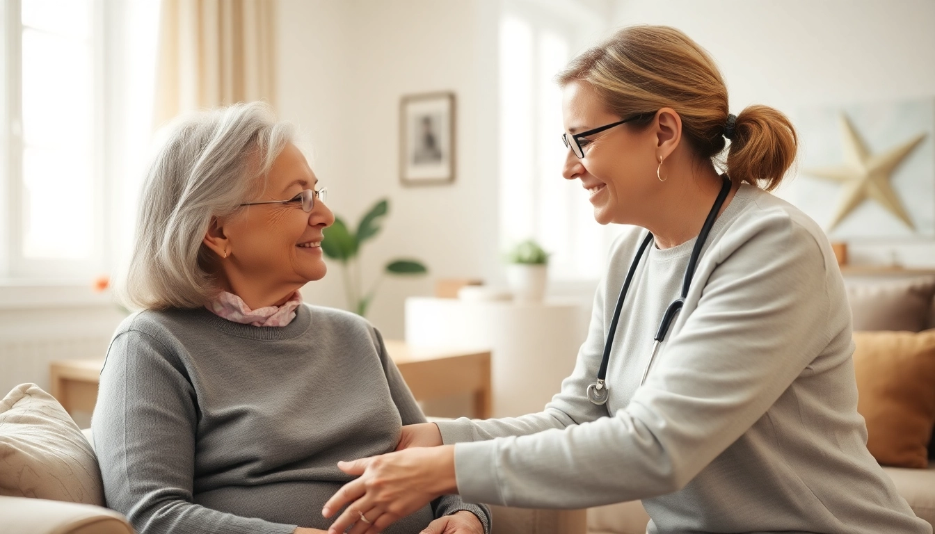 Provide compassionate senior care austin tx through professional assistance in a cozy living room setting.