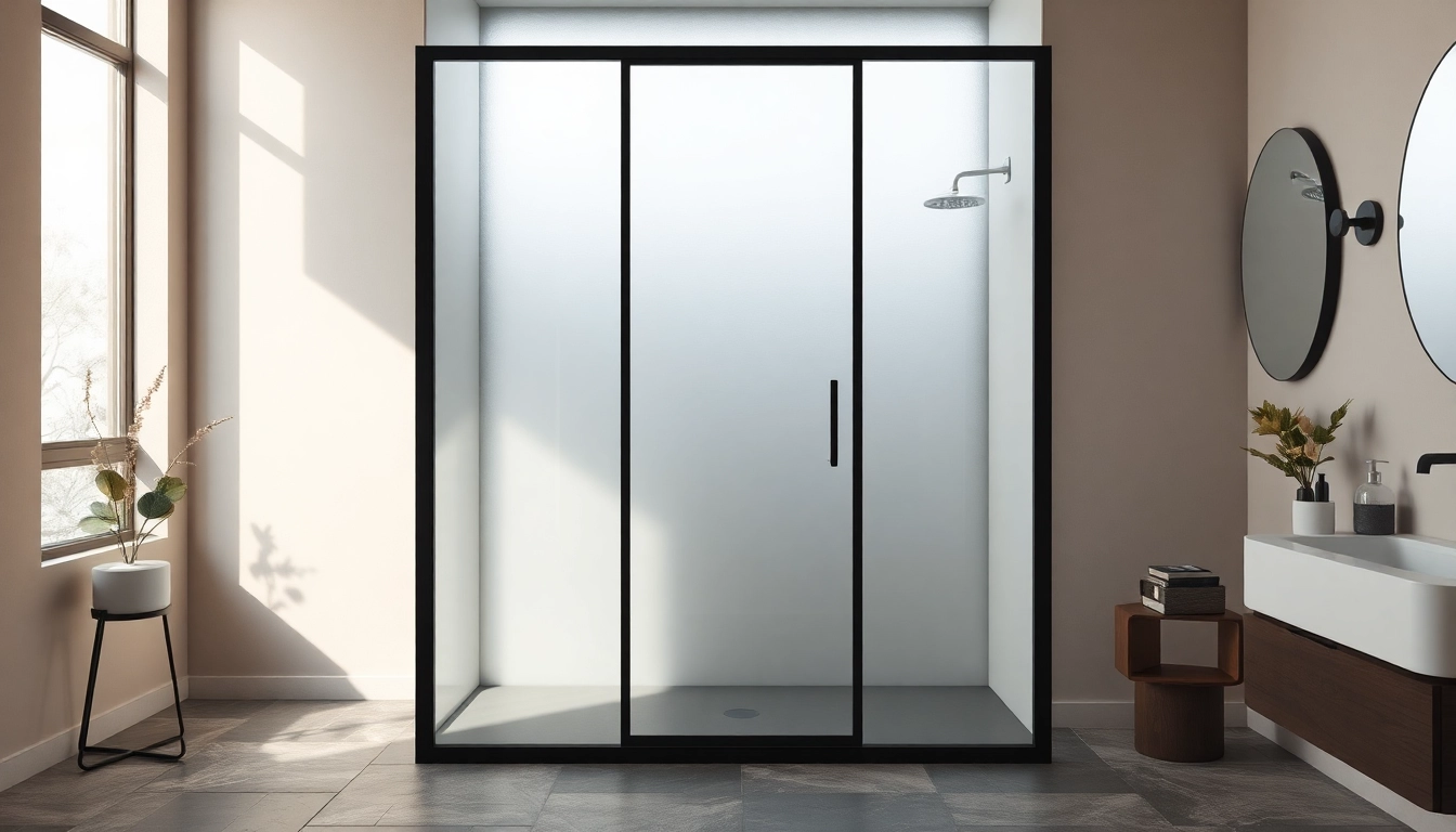 Stunning black shower door black frame enhances modern bathroom elegance with sleek design.