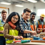 Students learning at construction trade schools in Texas, showcasing hands-on training and tools.