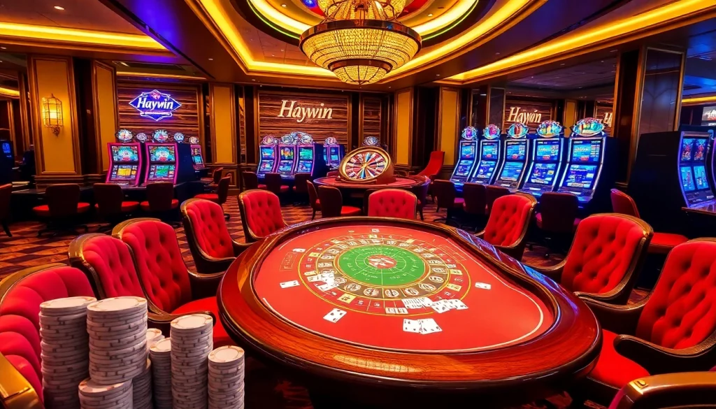 Experience Haywin's thrilling Baccarat games surrounded by vibrant casino ambiance and luxury decor.