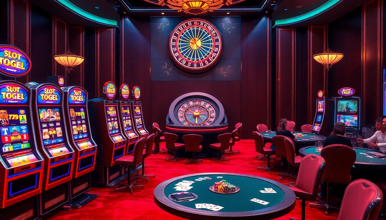 Rasakan aksi slot togel yang mendebarkan di mesin slot kasino yang ramai dengan layar berwarna-warni.