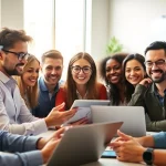 Enhancing strategies for online marketing edmonton by a diverse digital marketing team in action.