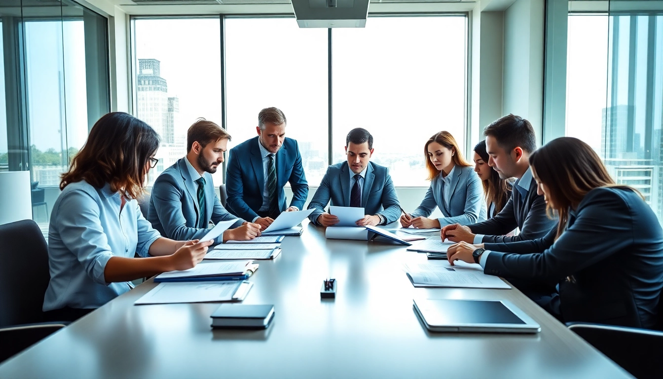 Acquisition Planning strategy session with diverse consultants collaborating on documents.