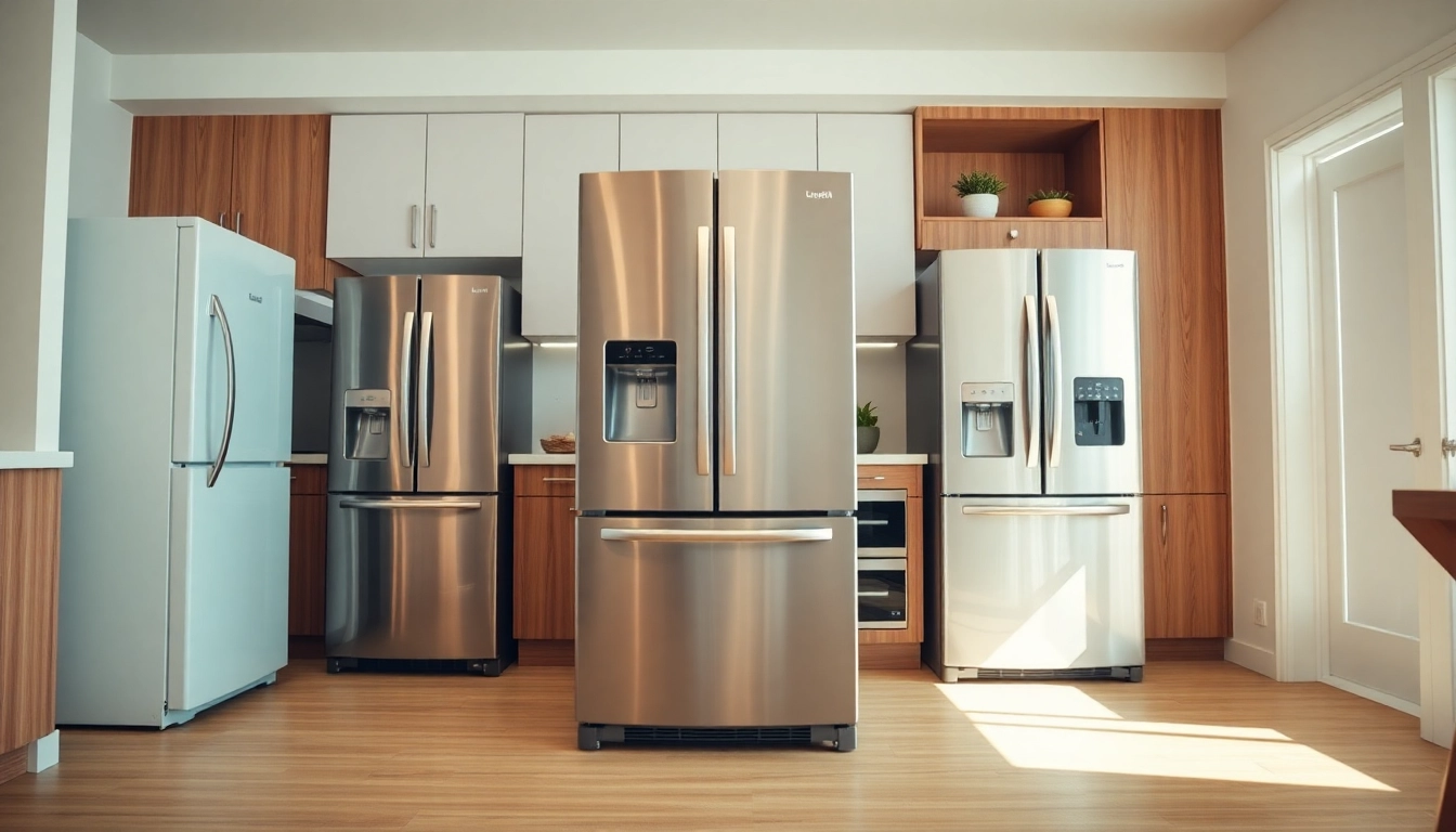 Enhance your refrigerator sales with a stylish kitchen design featuring modern models.