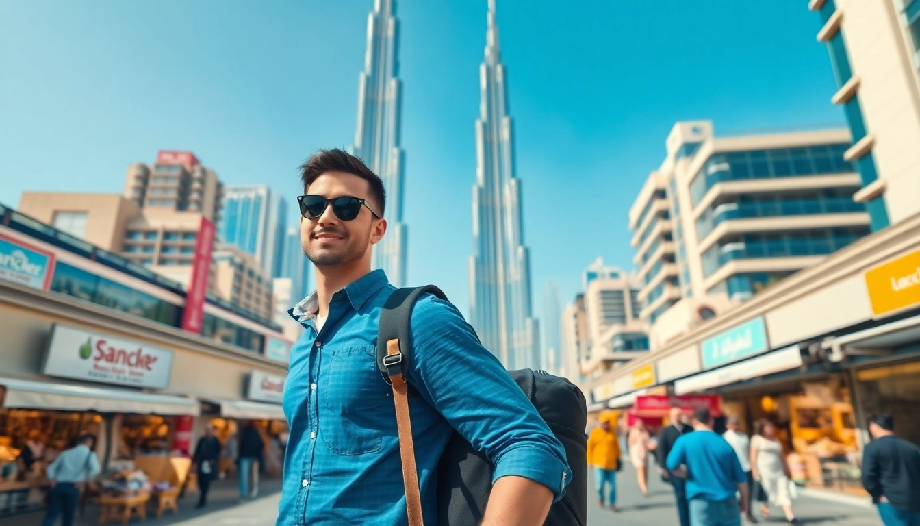 Experience the Ultimate Dubai Guide with vibrant scenes of the Burj Khalifa and local markets.