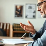 Clearwater truck accident attorney helping clients understand their legal rights in a professional office.