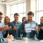 日本人フォロワー 購入に関するマーケティング活動を示すオフィスの様子