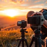 Capture stunning views with insta360 antigravity a1 in nature during sunset.