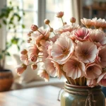 Display of dried blooms in a rustic vase highlighting their beauty and elegance.