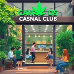 Die Bluetenbande zeigt einladende Mitglieder im Cannabis Social Club in Hamburg.